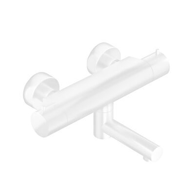 Badthermostaat Hotbath Cobber Opbouw Wegdraaibare Omstel 2-knop Mat Wit