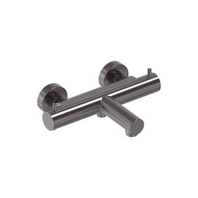 Badthermostaat MAY Opbouw Met Vaste Uitloop Geborsteld Carbon Black PVD