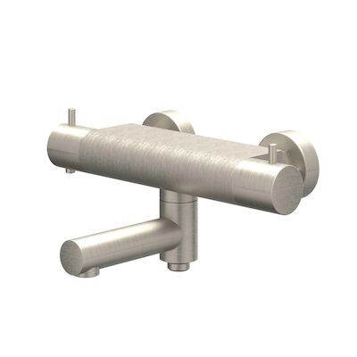 Badthermostaatkraan IVY Bond Opbouw Omstel Met Draaibare Baduitloop Met Omstel Cooltouch Geborsteld Nickel PVD