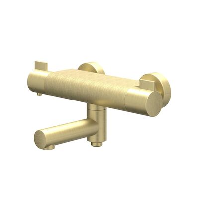 Badthermostaatkraan IVY Pact Opbouw Omstel Met Draaibare Baduitloop Met Omstel Cooltouch Geborsteld Mat Goud PVD