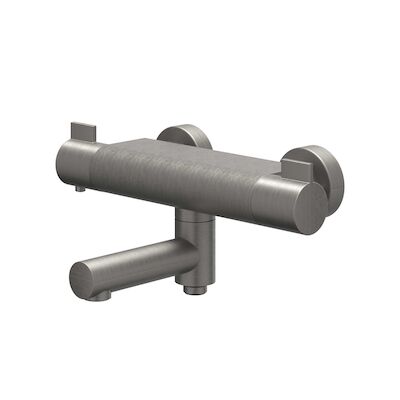 Badthermostaatkraan IVY Pact Opbouw Omstel Met Draaibare Baduitloop Met Omstel Cooltouch Geborsteld Metal Black PVD