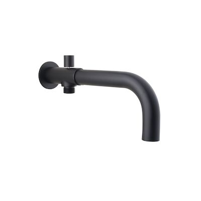 Baduitloop BWS Inbouw Rond Met Omstel 24 cm Mat Zwart