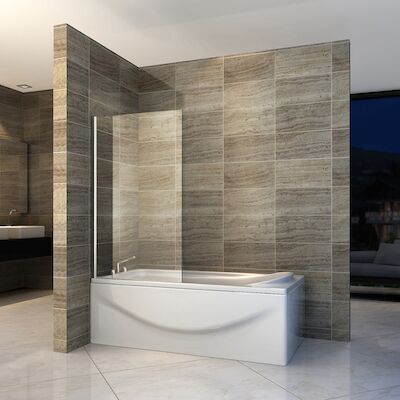 Badwand BWS 70×140 cm NANO Veiligheidsglas Chroom