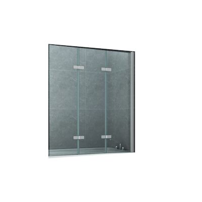Badwand BWS Danielle 130×140 cm Helder Glas Aluminium Chroom Profiel