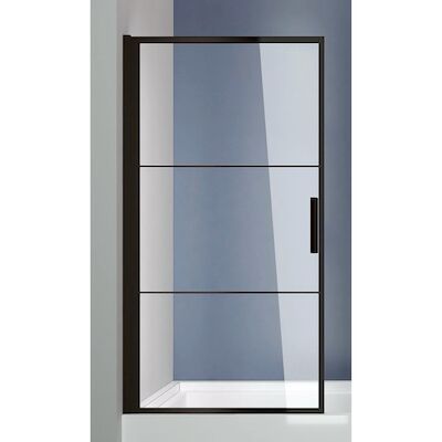 Badwand Frame 80×150 cm 8 mm NANO Glas Mat Zwart Raster