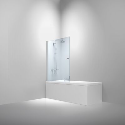 Badwand Van Rijn ST02 Klapwand 80×150 cm Helder Glas 6 mm Chroom