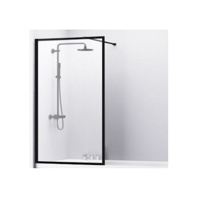 Badwand Van Rijn ST04 Helder Glas 8 mm Aluminium Zwart Profiel 80×160 cm