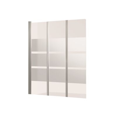 Badwand VM Go Balos Deco 3-delig 130x140cm Scharnierend Chroom Profiel 5mm Veiligheidsglas
