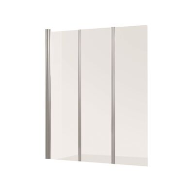 Badwand VM Go Malia 3-delig 130x140cm Scharnierend Chroom Profiel 5mm Veiligheidsglas