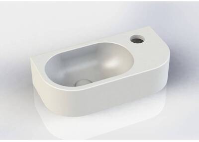 Beaux Nantes fontein afgerond rechts 40x20x10cm mat wit