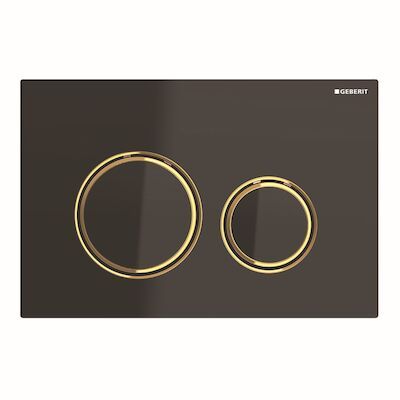 Bedieningsplaat Geberit Sigma 21 voor 2-toets Spoeling Messing Goud / Zwart