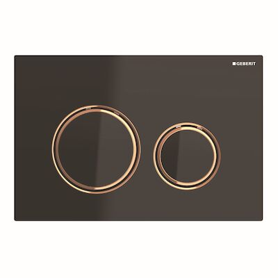 Bedieningsplaat Geberit Sigma 21 voor 2-toets Spoeling Rosé Goud / Zwart