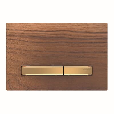 Bedieningsplaat Geberit Sigma 50 voor 2-toets Spoeling Messing Goud / Amerikaans noten
