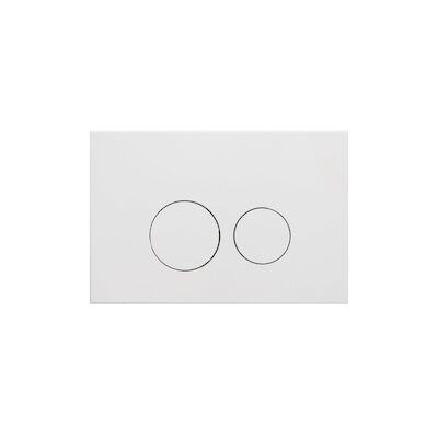 Bedieningsplaat Qeramiq Push Met DualfFush Frontbediening Metaal Rond Mat Wit