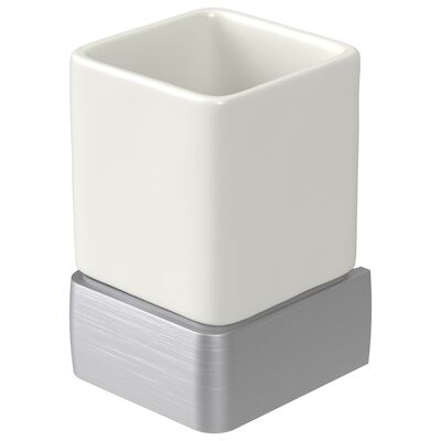 Bekerhouder Haceka Aline Brushed 7,4×11,4 cm Keramiek Geborsteld Zilver