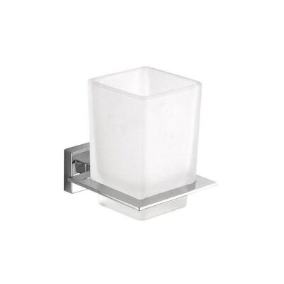 Bekerhouder Sapho Apollo Hangend 8×10.1 cm Chroom / Melkglas