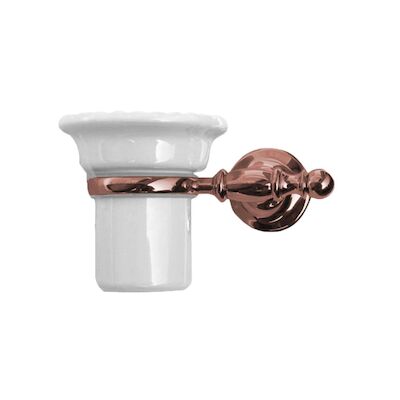 Bekerhouder Sapho Perla Hangend 5.5×15 cm Rose Goud / Wit