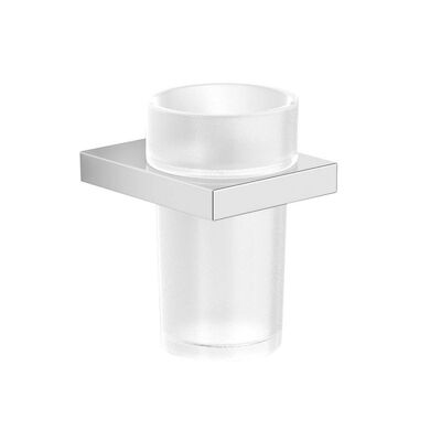 Bekerhouder Sapho Quinny Hangend 8×12 cm Chroom / Melkglas