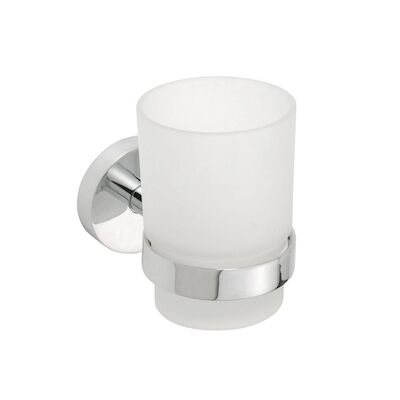 Bekerhouder Sapho X-Round Hangend 7×10 cm Chroom / Melkglas