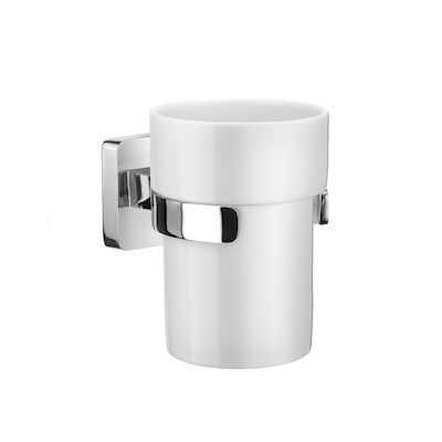 Bekerhouder Smedbo Ice Porselein met Chroom