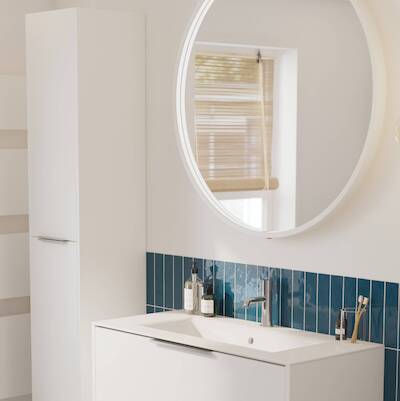 Ben Callisto ronde spiegel met LED verlichting en anti-condens Ø100cm mat wit