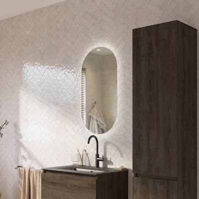 Ben Clip spiegel ovaal met verlichting en anti-condens 40×80 cm