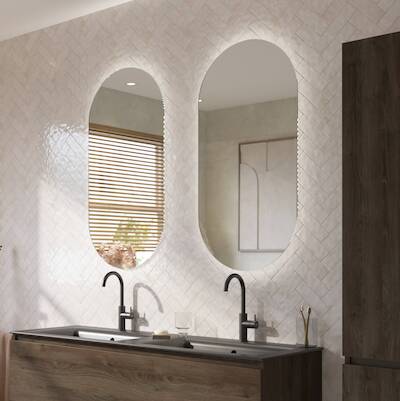 Ben Clip spiegel ovaal met verlichting en anti-condens 50×100 cm