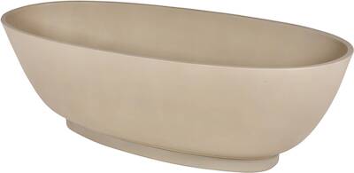 Ben Concrete Light 2-persoons vrijstaand bad met badvoet 180×82,5cm incl. afvoerplug beton crème