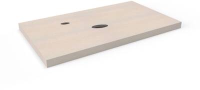 Ben Elina blad Beige beton 80x45x2 cm met 1 sifonuitsparing in het midden en kraangat links