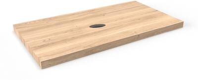 Ben Elina blad Naturel eiken 100x45x2 cm met 1 sifonuitsparing in het midden zonder kraangat