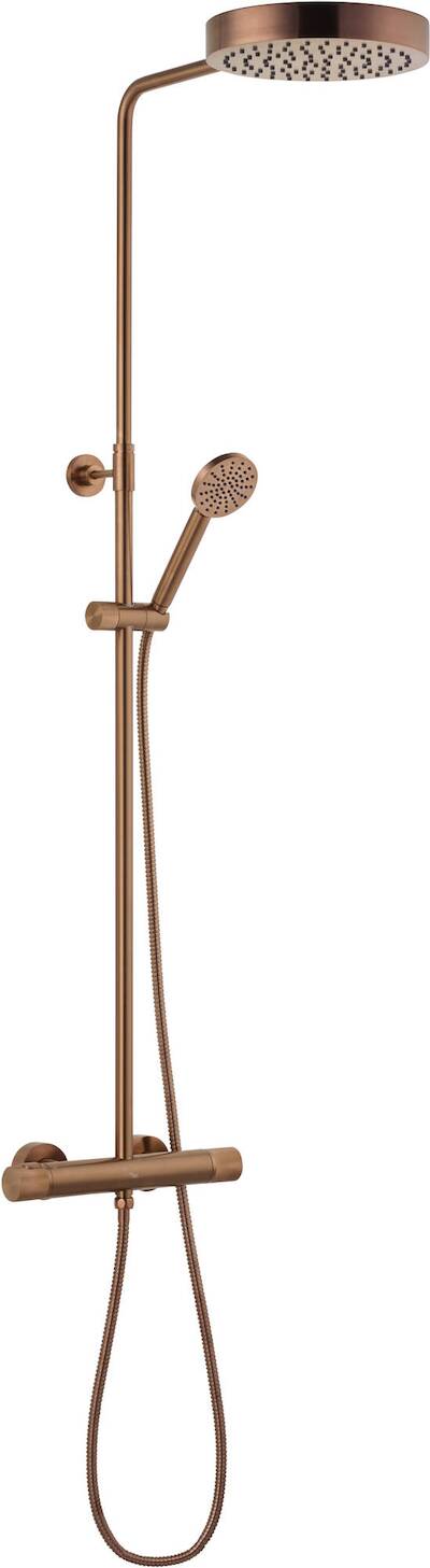 Ben Engraved Cross regendoucheset Ø25cm geborsteld koper pvd