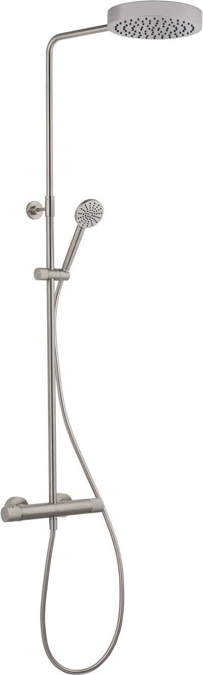 Ben Engraved Cross regendoucheset Ø25cm RVS-look