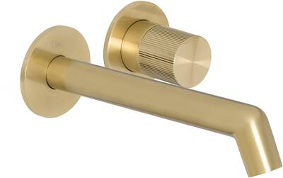 Ben Engraved Line afdekset voor inbouw wastafelkraan geborsteld messing pvd