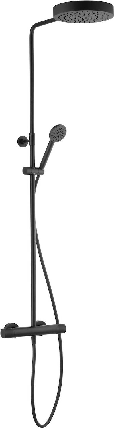 Ben Engraved Line regendoucheset Ø25cm mat zwart