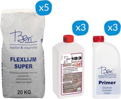 Ben flexlijm montageset voor wand- en vloertegels 20m2