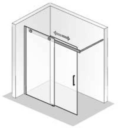 Ben Futura schuifdeur 2-delig voor bad met chroom profiel 140x220cm Helder glas