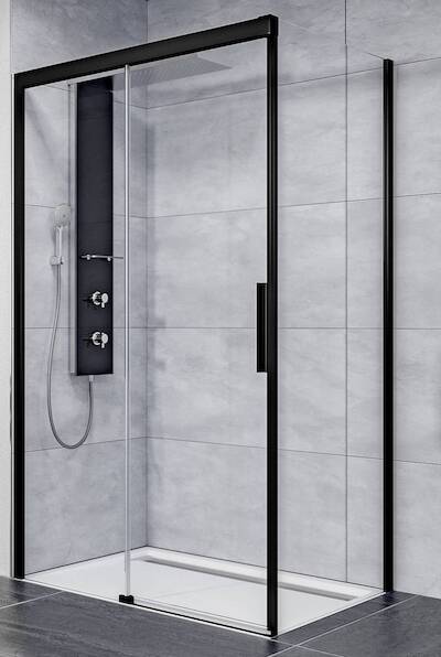 Ben IMotion zijwand rechts t.b.v. schuifdeur 90x206cm mat zwart/helder glas