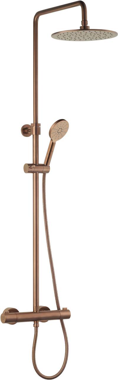 Ben Lavion 250 Cool regendoucheset met 4 straalsoorten Ø25cm geborsteld koper pvd