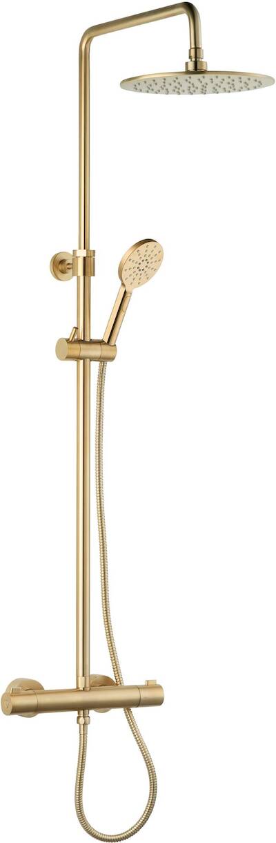 Ben Lavion 250 Cool regendoucheset met 4 straalsoorten Ø25cm geborsteld messing pvd
