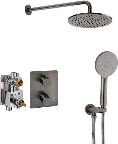 Ben Lavion 250 inbouw regendoucheset met 4 straalsoorten Ø25cm gunmetal pvd