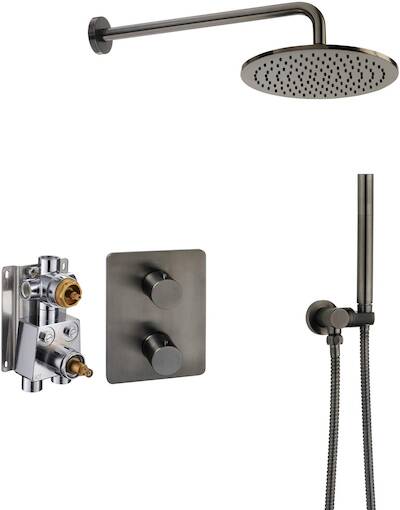 Ben Lavion 250 inbouw regendoucheset Ø25cm gunmetal pvd