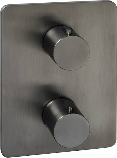Ben Lavion Square C afbouwset voor 3-weg omstelling en thermostaat gunmetal pvd