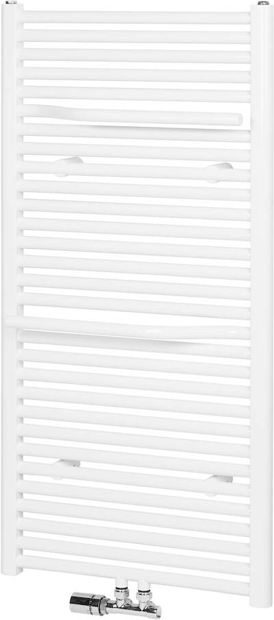 Ben Lineos handdoekradiator met handdoekhouder 753W 60×121,5cm wit