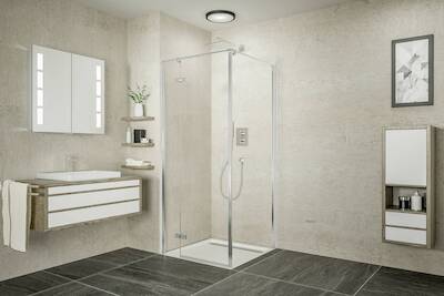 Ben Meteora douchecabine linksdraaiend incl. antikalk 100x100x200cm chroom