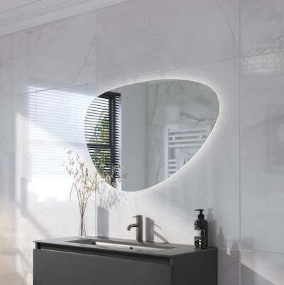 Ben Organic organische spiegel met LED verlichting en anti-condens 100x70cm