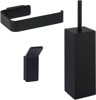 Ben Torgetto 3-delige toiletset mat zwart