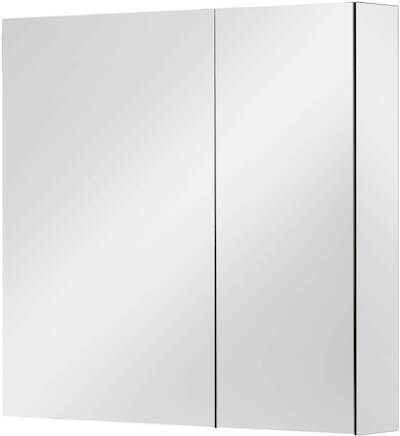Ben Vario Spiegelkast links 2 ongelijke delen met spiegelmelamine omtrokken zijpanelen 70x14x75 cm