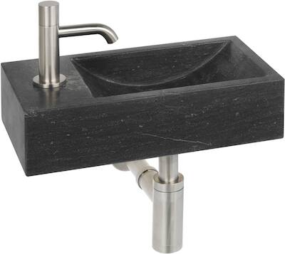 Ben Venetia fonteinset met RVS-look kraan links natuursteen