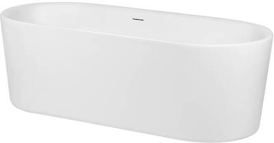 Ben Vico vrijstaand bad 2-persoons 180x80cm mat wit acryl incl. afvoer met overloop wit