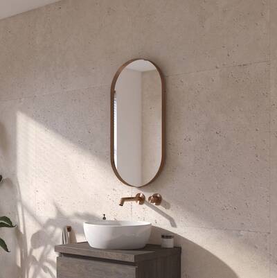 Ben Vita ovale spiegel 40×80 cm Geborsteld koper